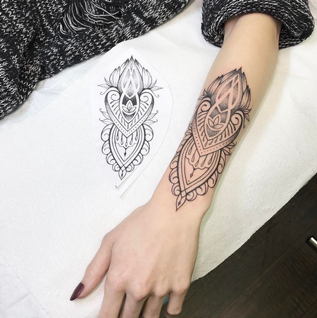 Tattoos - Dotwork Design on Forearm- Instagram @MichaelBalesArt - 126977